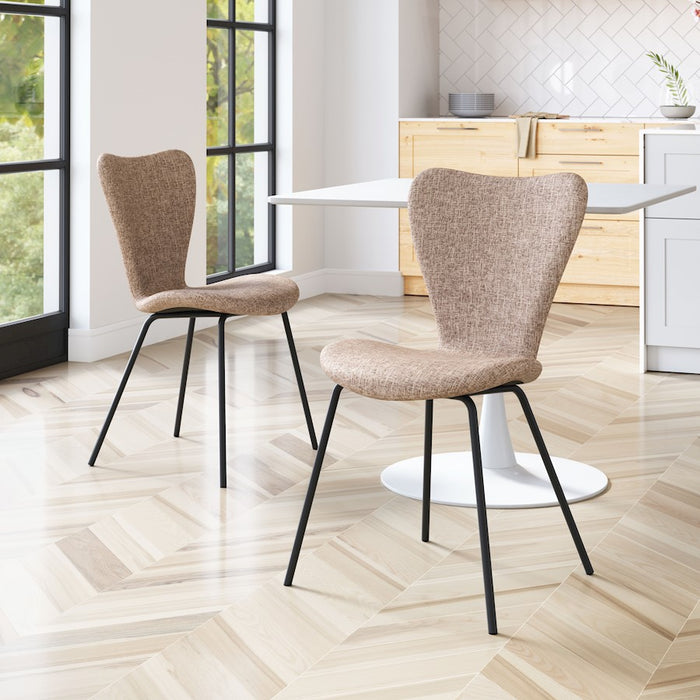 Zuo Modern Tollo Dining Chair Set of 2, Brown