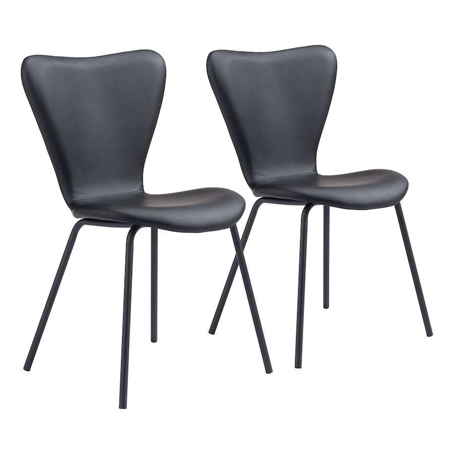 Zuo Modern Torlo Dining Chair Set of 2, Black - 109631
