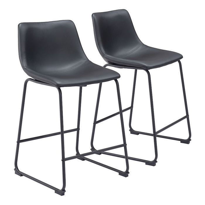 Zuo Modern Smart Counter Stool Set of 2, Black - 109649