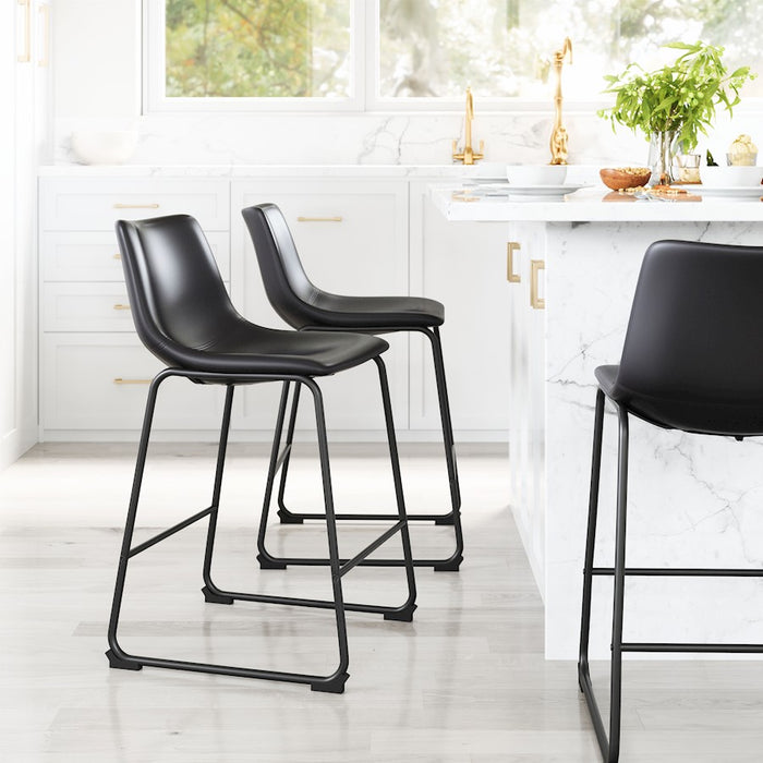 Zuo Modern Smart Counter Stool Set of 2, Black