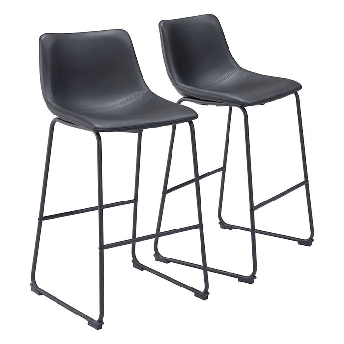 Zuo Modern Smart BarStool Set of 2, Black - 109650