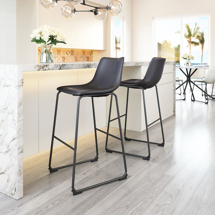 Zuo Modern Smart BarStool Set of 2, Black