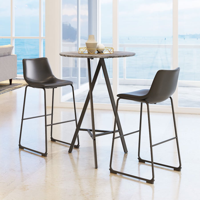 Zuo Modern Smart BarStool Set of 2, Black