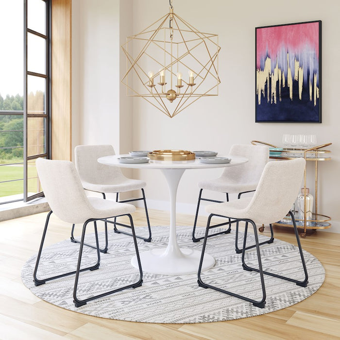 Zuo Modern Smart Dining Chair Set of 2, Ivory