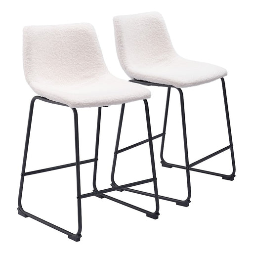 Zuo Modern Smart Counter Stool Set of 2, Ivory - 109652