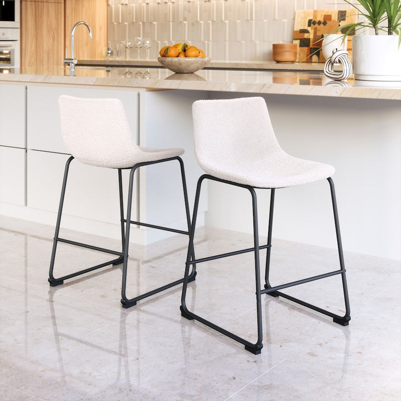 Zuo Modern Smart Counter Stool Set of 2, Ivory