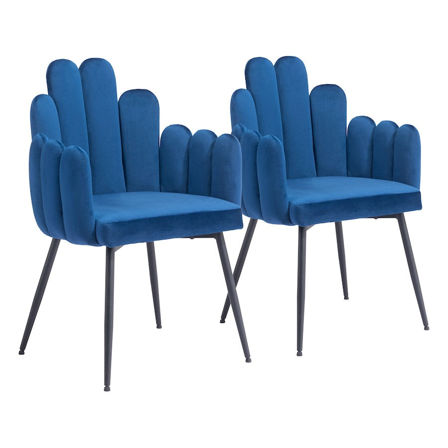 Zuo Modern Noosa Dining Chair Set of 2, Navy Blue - 109654