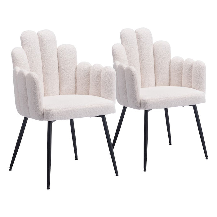 Zuo Modern Noosa Dining Chair Set of 2, Ivory - 109657