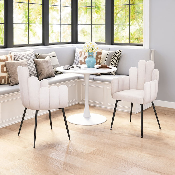 Zuo Modern Noosa Dining Chair Set of 2, Ivory