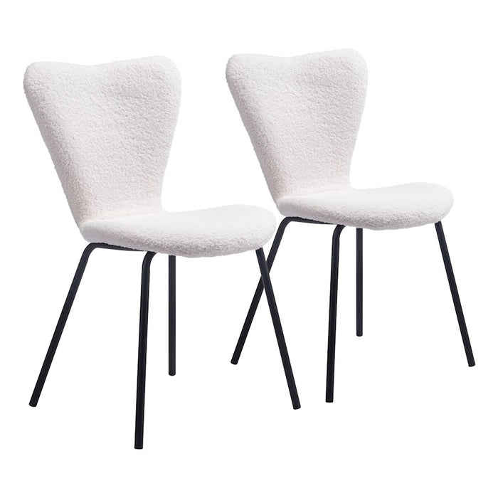 Zuo Modern Thibideaux Dining Chair Set of 2, Ivory - 109658