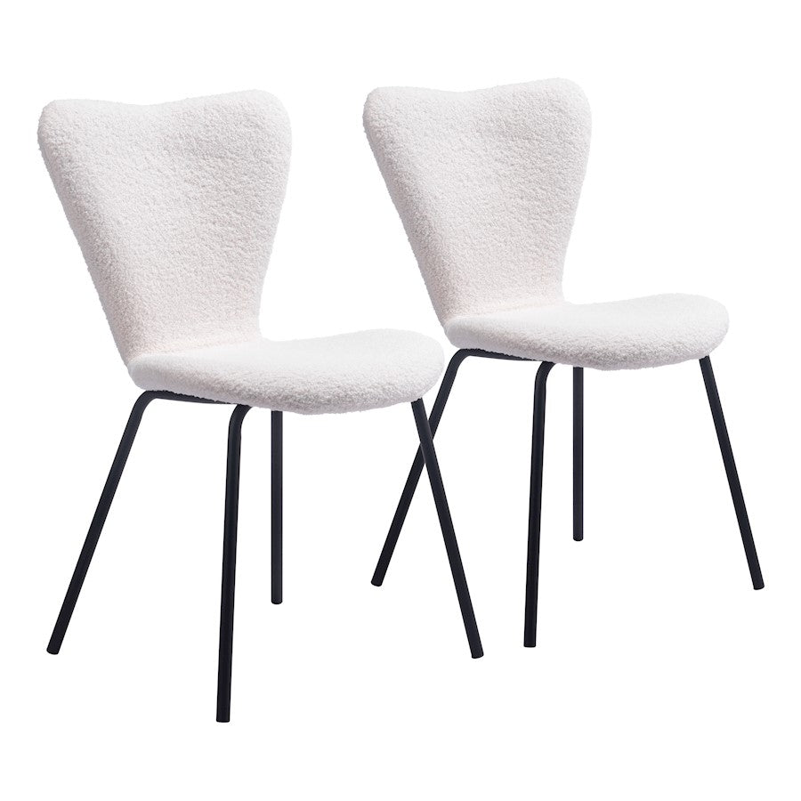 Zuo Modern Thibideaux Dining Chair Set of 2, Ivory - 109658