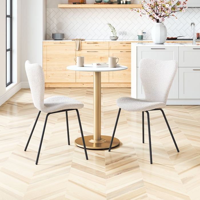 Zuo Modern Thibideaux Dining Chair Set of 2, Ivory