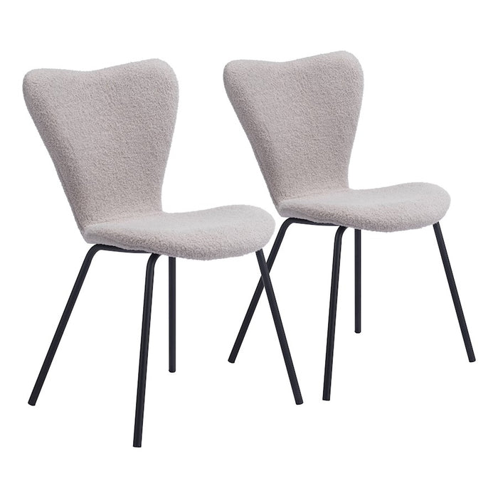 Zuo Modern Thibideaux Dining Chair Set of 2, Light Gray - 109659