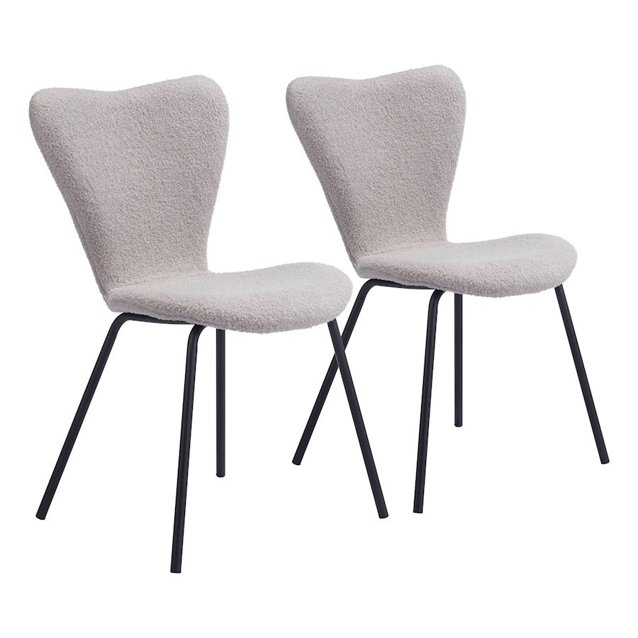 Zuo Modern Thibideaux Dining Chair Set of 2, Light Gray - 109659