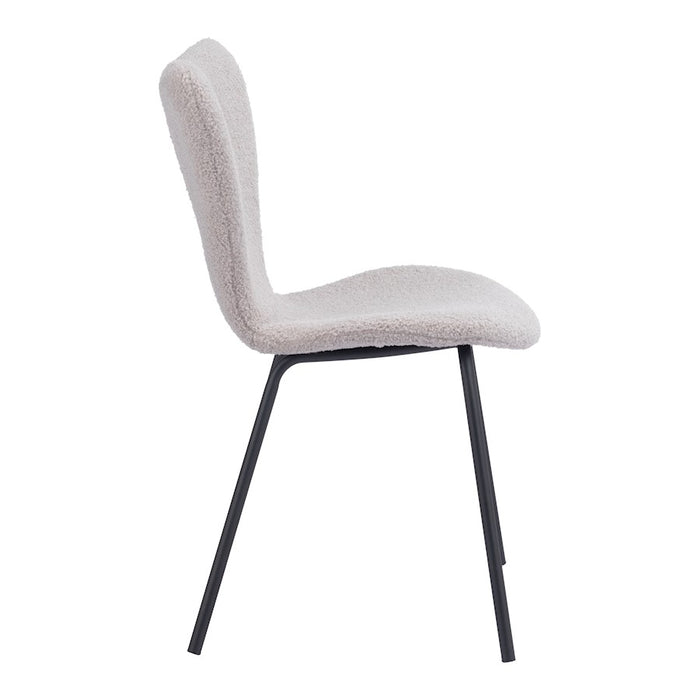 Zuo Modern Thibideaux Dining Chair Set of 2, Light Gray