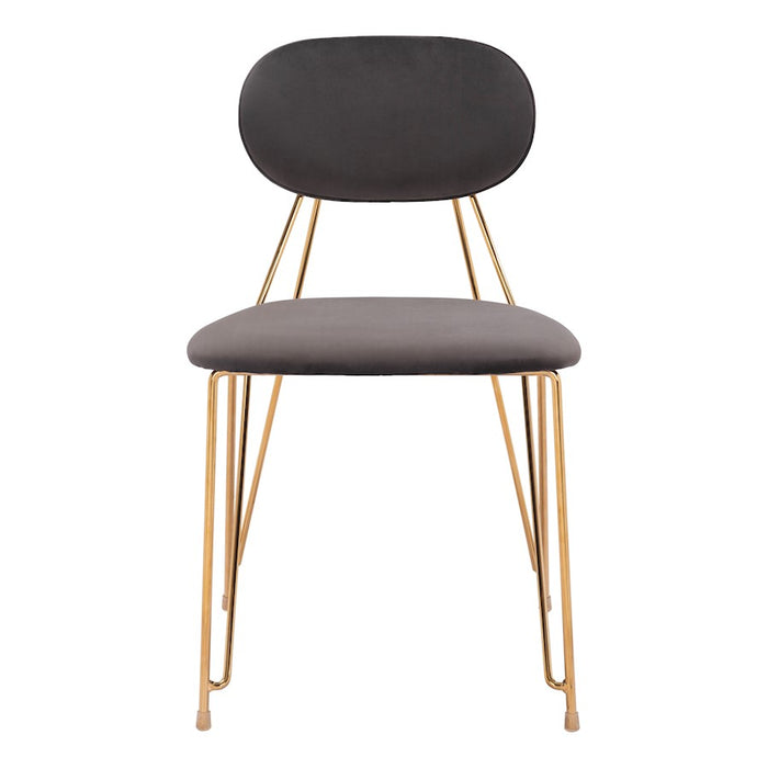Zuo Modern Georges Dining Chair Set of 2, Gray/Gold