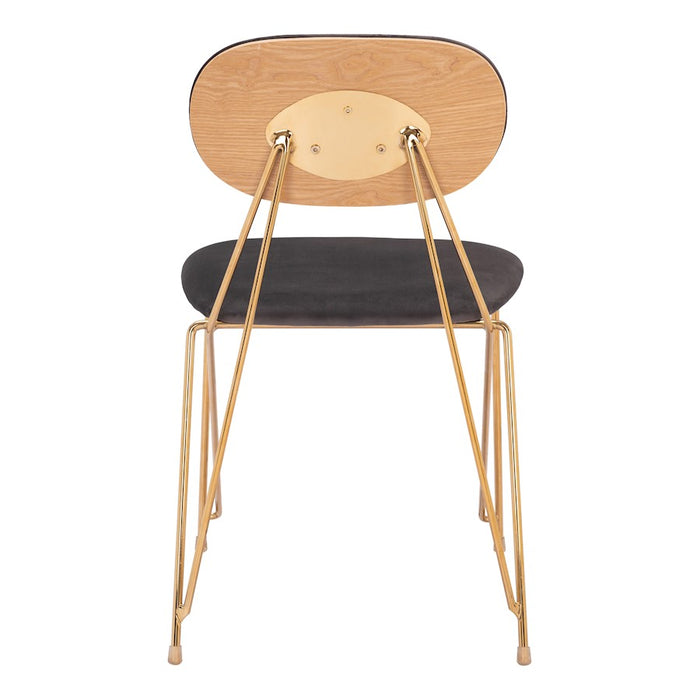 Zuo Modern Georges Dining Chair Set of 2, Gray/Gold