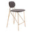 Zuo Modern Georges Counter Stool Set of 2, Gray/Gold