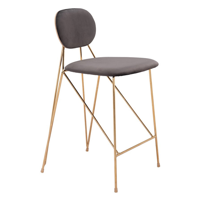 Zuo Modern Georges Counter Stool Set of 2, Gray/Gold