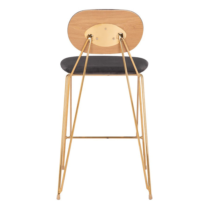 Zuo Modern Georges Counter Stool Set of 2, Gray/Gold