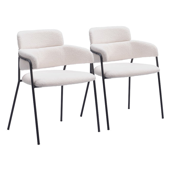 Zuo Modern Marcel Dining Chair Set of 2, Cream - 109663