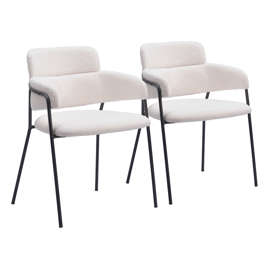 Zuo Modern Marcel Dining Chair Set of 2, Cream - 109663