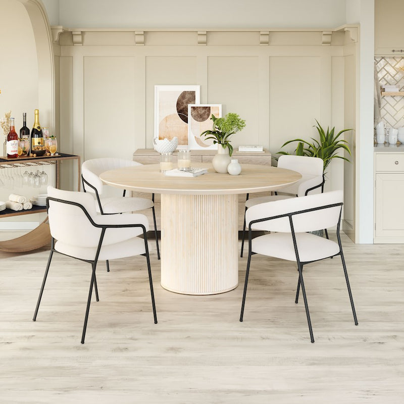 Zuo Modern Marcel Dining Chair Set of 2, Cream