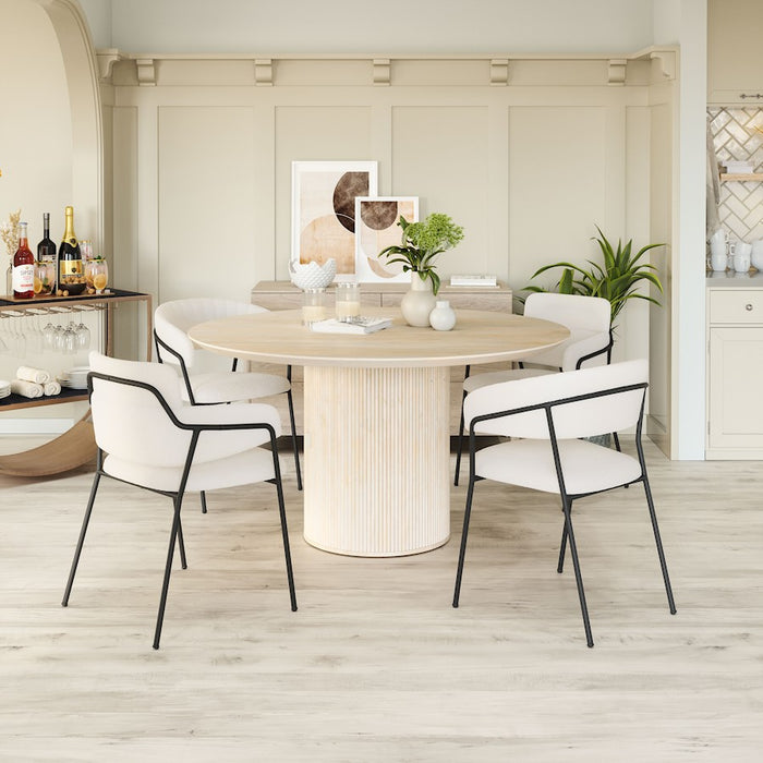 Zuo Modern Marcel Dining Chair Set of 2, Cream