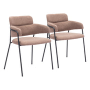 Zuo Modern Marcel Dining Chair Set of 2, Brown - 109664