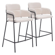 Zuo Modern Marcel Counter Stool Set of 2, Cream - 109665