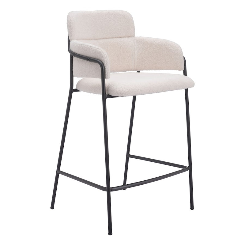 Zuo Modern Marcel Counter Stool Set of 2, Cream