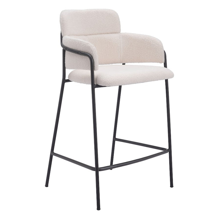 Zuo Modern Marcel Counter Stool Set of 2, Cream