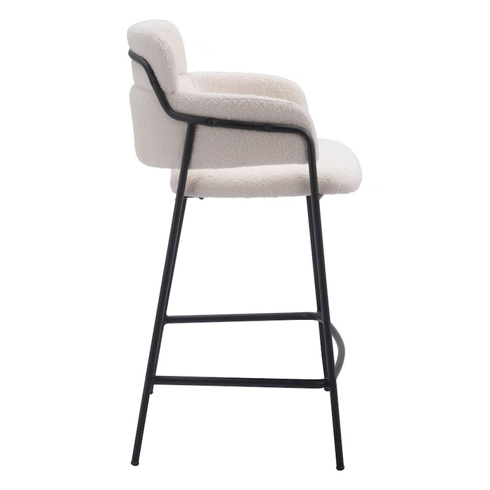 Zuo Modern Marcel Counter Stool Set of 2, Cream