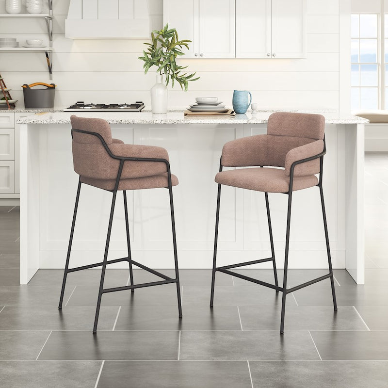 Zuo Modern Marcel Counter Stool Set of 2, Brown