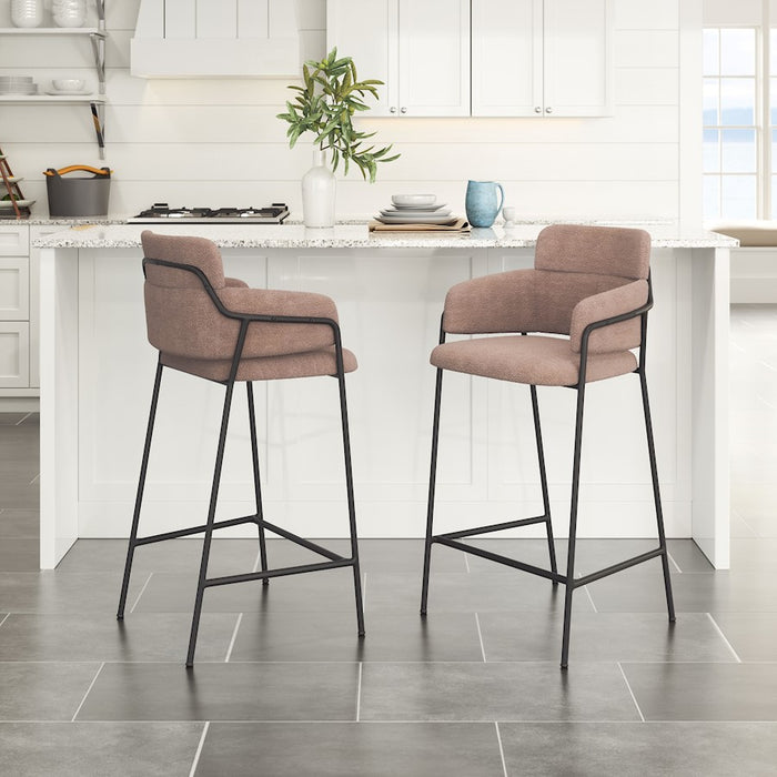 Zuo Modern Marcel Counter Stool Set of 2, Brown