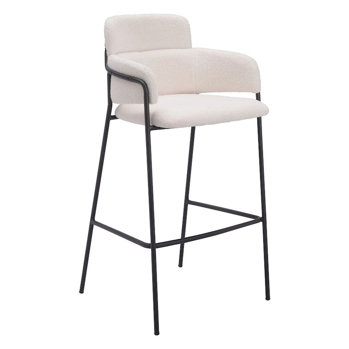 Zuo Modern Marcel BarStool Set of 2, Cream