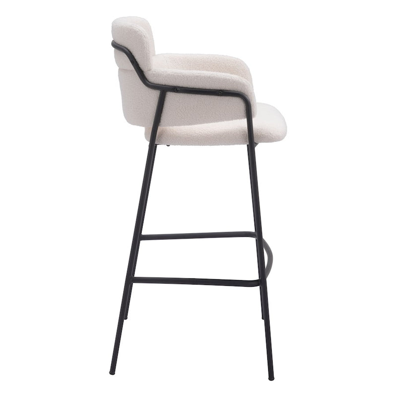 Zuo Modern Marcel BarStool Set of 2, Cream