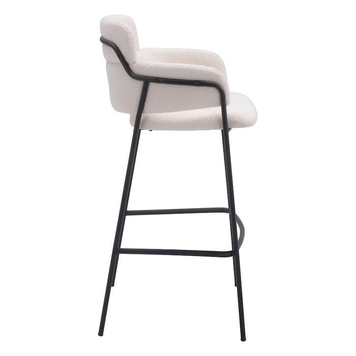 Zuo Modern Marcel BarStool Set of 2, Cream