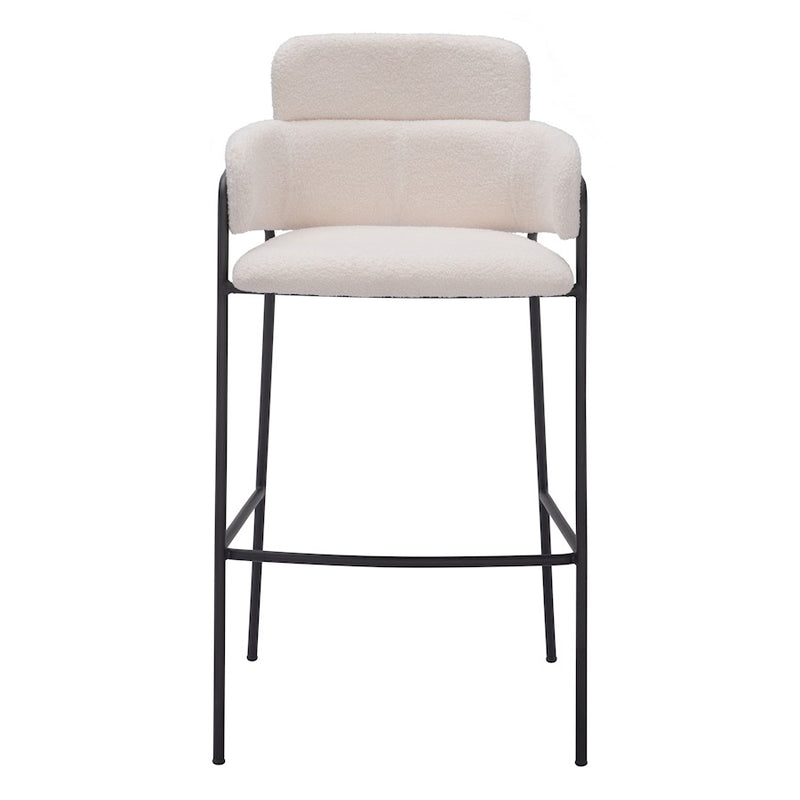 Zuo Modern Marcel BarStool Set of 2, Cream
