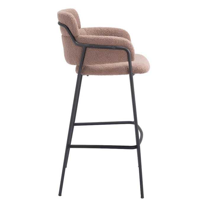 Zuo Modern Marcel BarStool Set of 2, Brown