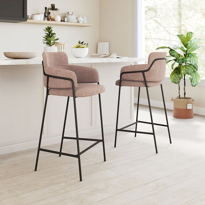 Zuo Modern Marcel BarStool Set of 2, Brown