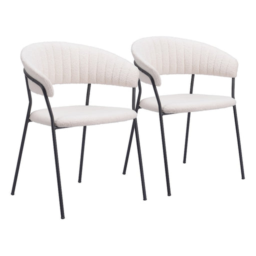 Zuo Modern Josephine Dining Chair Set of 2, Cream - 109669