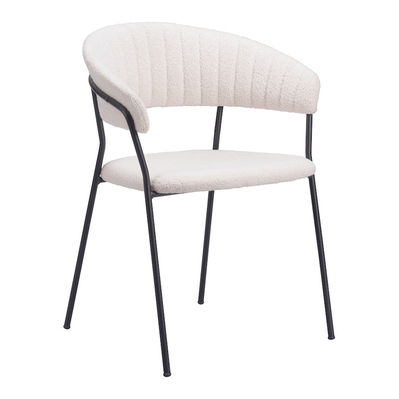 Zuo Modern Josephine Dining Chair Set of 2, Cream