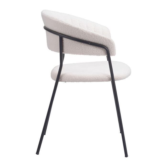 Zuo Modern Josephine Dining Chair Set of 2, Cream