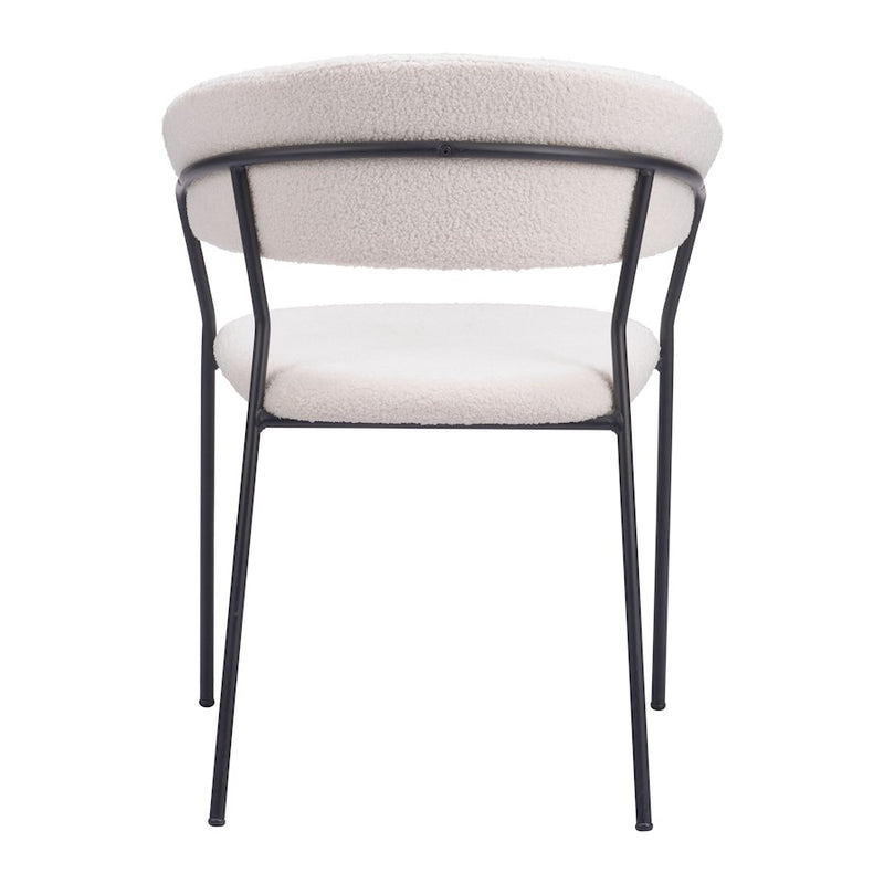 Zuo Modern Josephine Dining Chair Set of 2, Cream