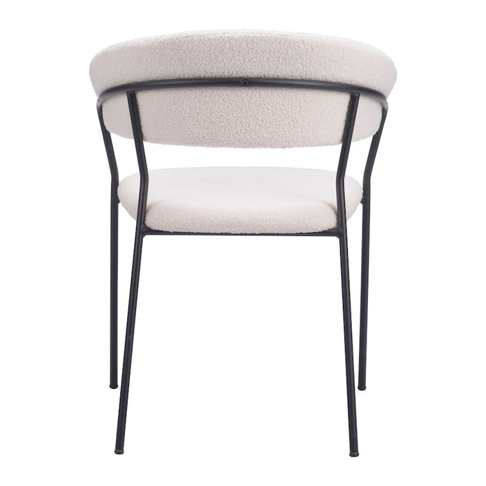 Zuo Modern Josephine Dining Chair Set of 2, Cream