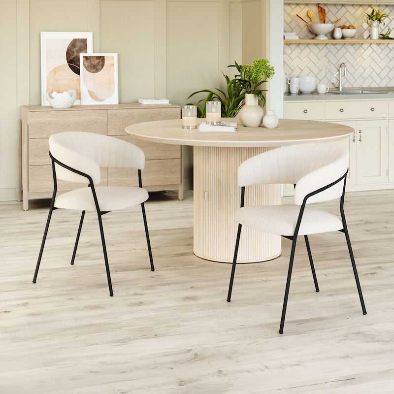 Zuo Modern Josephine Dining Chair Set of 2, Cream