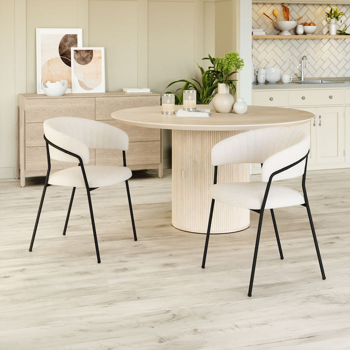 Zuo Modern Josephine Dining Chair Set of 2, Cream