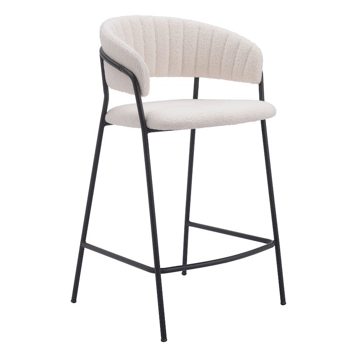 Zuo Modern Josephine Counter Stool Set of 2, Cream