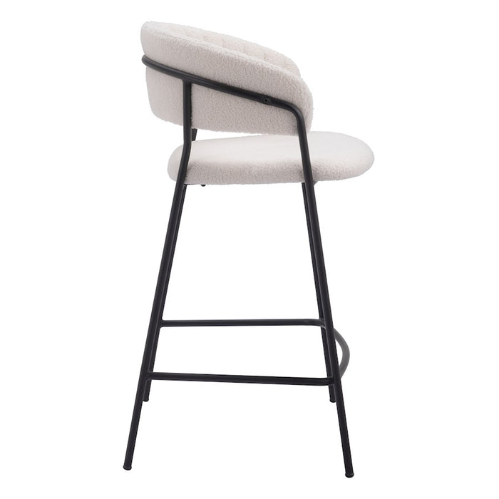 Zuo Modern Josephine Counter Stool Set of 2, Cream